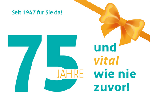 Plakat zum Jubiläum "75 Jahre Luksche - und vital wie nie zuvor!"