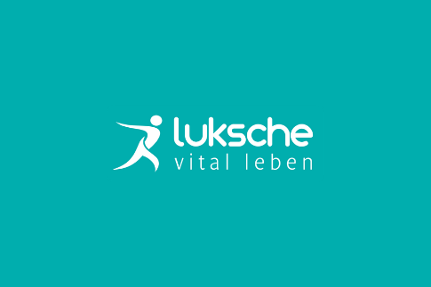 Luksche - vital leben (invertiert) Zu sehen ist das invertierte Logo von Luksche.