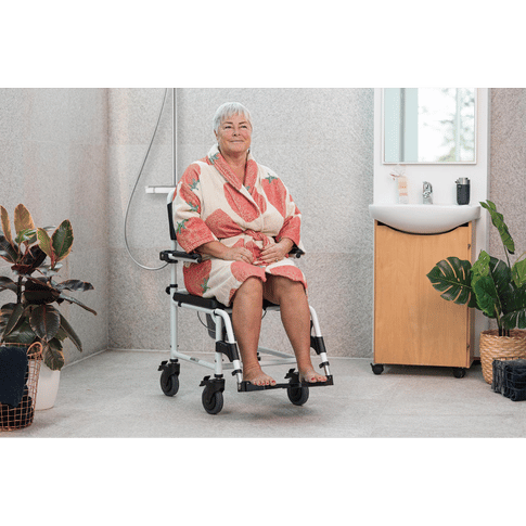 Duschstuhl und Toilettenstuhl fahrbar Kakadu