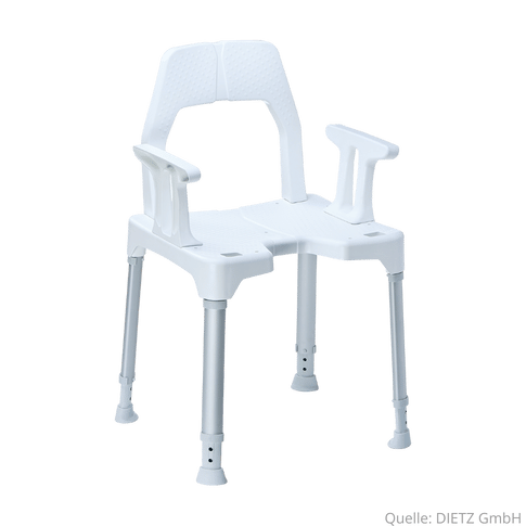 Duschstuhl TAYO mit Arm- und Rückenlehne